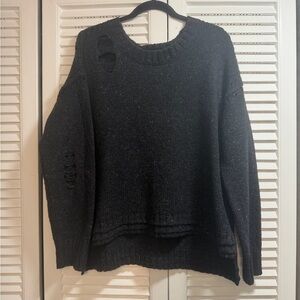 Wildfox Distressed “After Party” Black Sweater Large